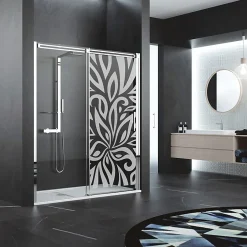 Ambiance Sticker Film Fenêtre Anti Regard Occultant - FLEUR DESIGN - Stickers Autocollant Brise-Vue pour Vitre & Porte de Douche - 150X55cm