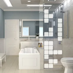 Ambiance Sticker Film Fenêtre Anti Regard Occultant - JEUX DE CUBES - Stickers Autocollant Brise-Vue pour Vitre & Porte de Douche - 150x45cm