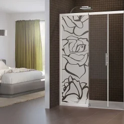 Ambiance Sticker Film Fenêtre Anti Regard Occultant - ROSES - Stickers Autocollant Brise-Vue pour Vitre & Porte de Douche - 120x35cm