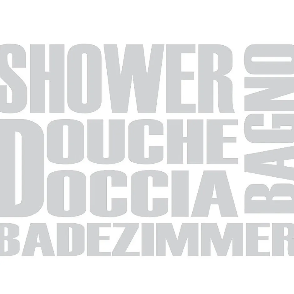 Film Fenêtre Anti Regard Occultant - DOUCHE MULTILINGUE - Stickers Autocollant Brise-Vue pour Vitre & Porte de Douche - 55x80cm-Ambiance Sticker Sale