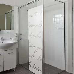 Film Fenêtre Anti Regard Occultant - DOUCHE LITTÉRAIRE - Stickers Autocollant Brise-Vue pour Vitre & Porte de Douche - 185x55cm-Ambiance Sticker Best
