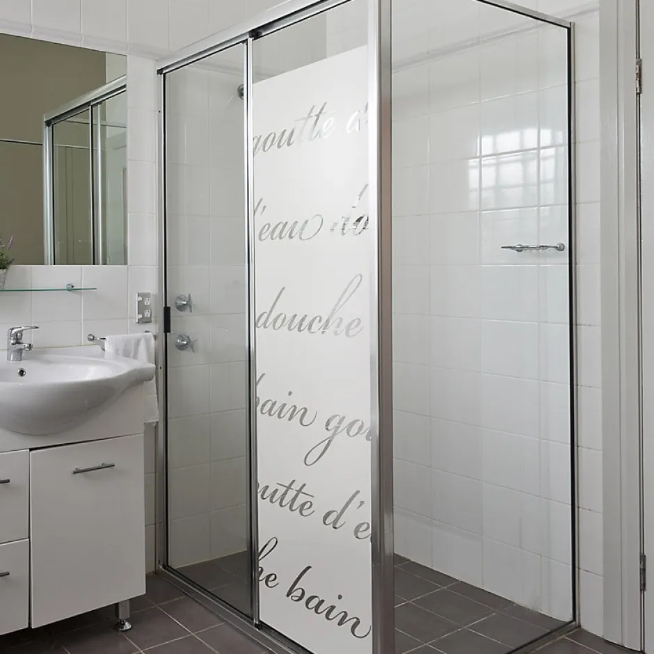 Film Fenêtre Anti Regard Occultant - DOUCHE LITTÉRAIRE - Stickers Autocollant Brise-Vue pour Vitre & Porte de Douche - 185x55cm-Ambiance Sticker Best