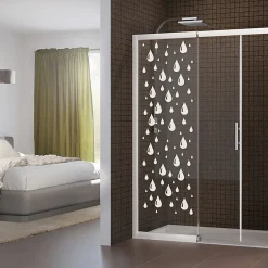 Ambiance Sticker Film Fenêtre Anti Regard Occultant - DOUCE PLUIE - Stickers Autocollant Brise-Vue pour Vitre & Porte de Douche - 150x45cm
