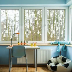 Ambiance Sticker Film Fenêtre Anti Regard Occultant - DOUCE PLUIE - Stickers Autocollant Brise-Vue pour Vitre & Porte de Douche - 150x45cm