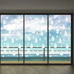 Ambiance Sticker Film Fenêtre Anti Regard Occultant - DOUCE PLUIE - Stickers Autocollant Brise-Vue pour Vitre & Porte de Douche - 150x45cm