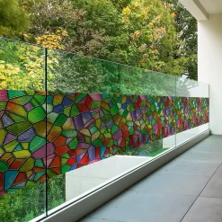 Ambiance Sticker Film Fenêtre Anti Regard Occultant - VITRAIL MULTICOLOR - Stickers pour Vitres & Porte de Douche - 40x200cm