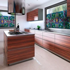 Film Fenêtre Anti Regard Occultant - VITRAIL LIANES ET FLEURS - Stickers pour Vitres & Porte de Douche - 40x100cm-Ambiance Sticker Best