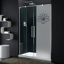Ambiance Sticker Film Fenêtre Anti Regard Occultant - ZEN FLEUR DE LOTUS - Stickers Autocollant Brise-Vue pour Vitre & Porte de Douche - 185x55cm