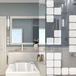 Film Fenêtre Anti Regard Occultant - JEUX DE CUBES - Stickers Autocollant Brise-Vue pour Vitre & Porte de Douche - 115x35cm-Ambiance Sticker Sale