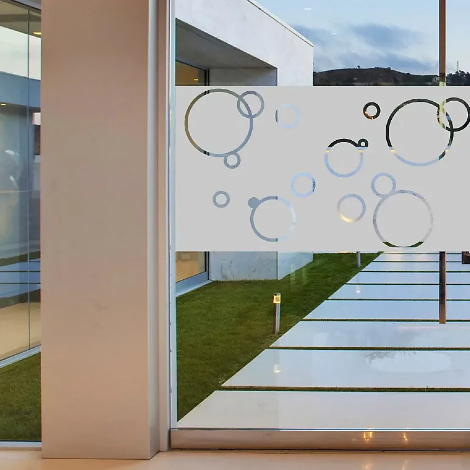 Ambiance Sticker Film Fenêtre Anti Regard Occultant - BULLES DE SAVON - Stickers Autocollant Brise-Vue pour Vitre & Porte de Douche - 55x100cm