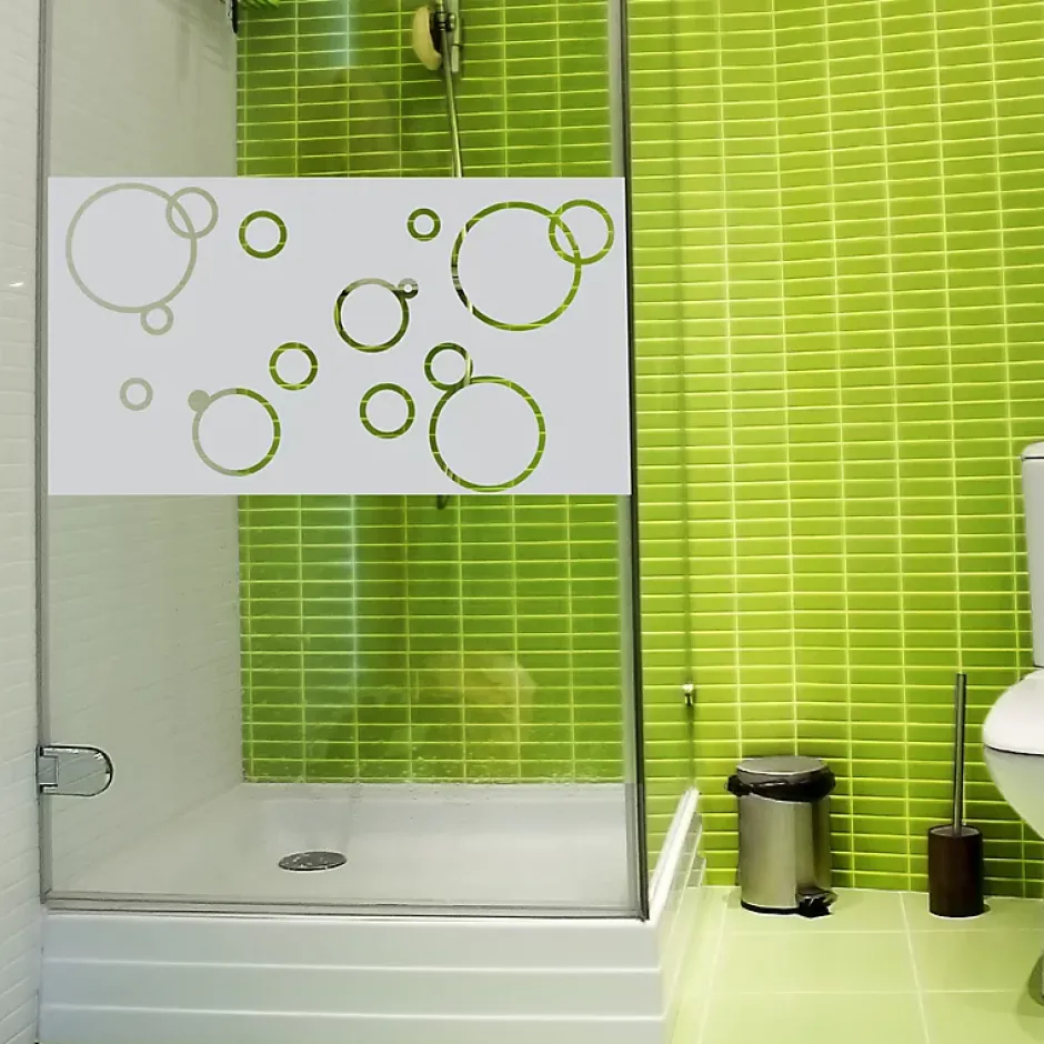 Ambiance Sticker Film Fenêtre Anti Regard Occultant - BULLES DE SAVON - Stickers Autocollant Brise-Vue pour Vitre & Porte de Douche - 55x100cm