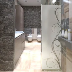 Ambiance Sticker Film Fenêtre Anti Regard Occultant - COURBES SÉDUISANTES - Stickers Autocollant Brise-Vue pour Vitre & Porte de Douche - 185x55cm