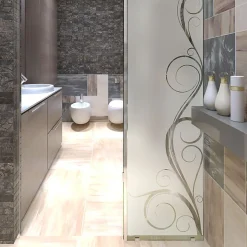 Ambiance Sticker Film Fenêtre Anti Regard Occultant - COURBES SÉDUISANTES - Stickers Autocollant Brise-Vue pour Vitre & Porte de Douche - 185x55cm