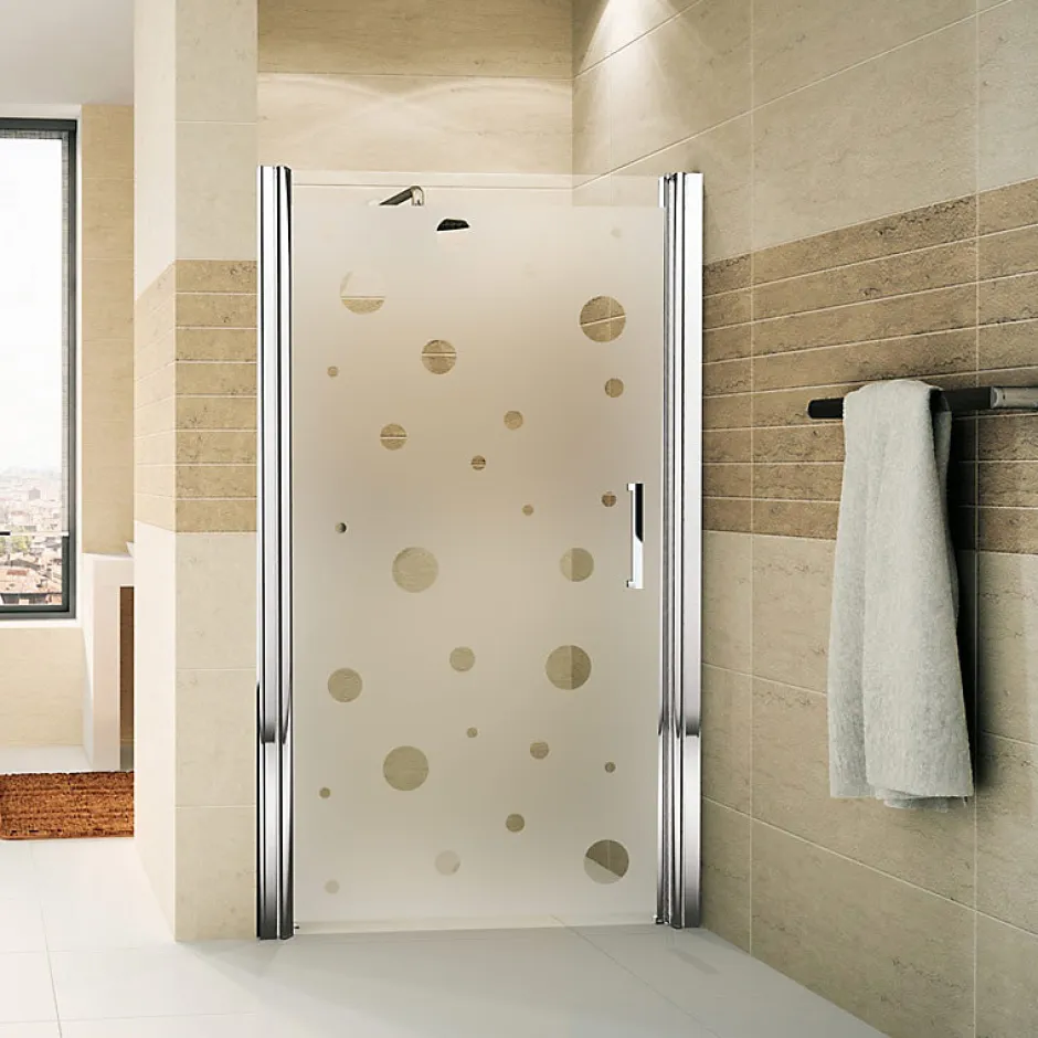 Ambiance Sticker Film Fenêtre Anti Regard Occultant - PETITES BULLES - Stickers Autocollant Brise-Vue pour Vitre & Porte de Douche - 110x55cm