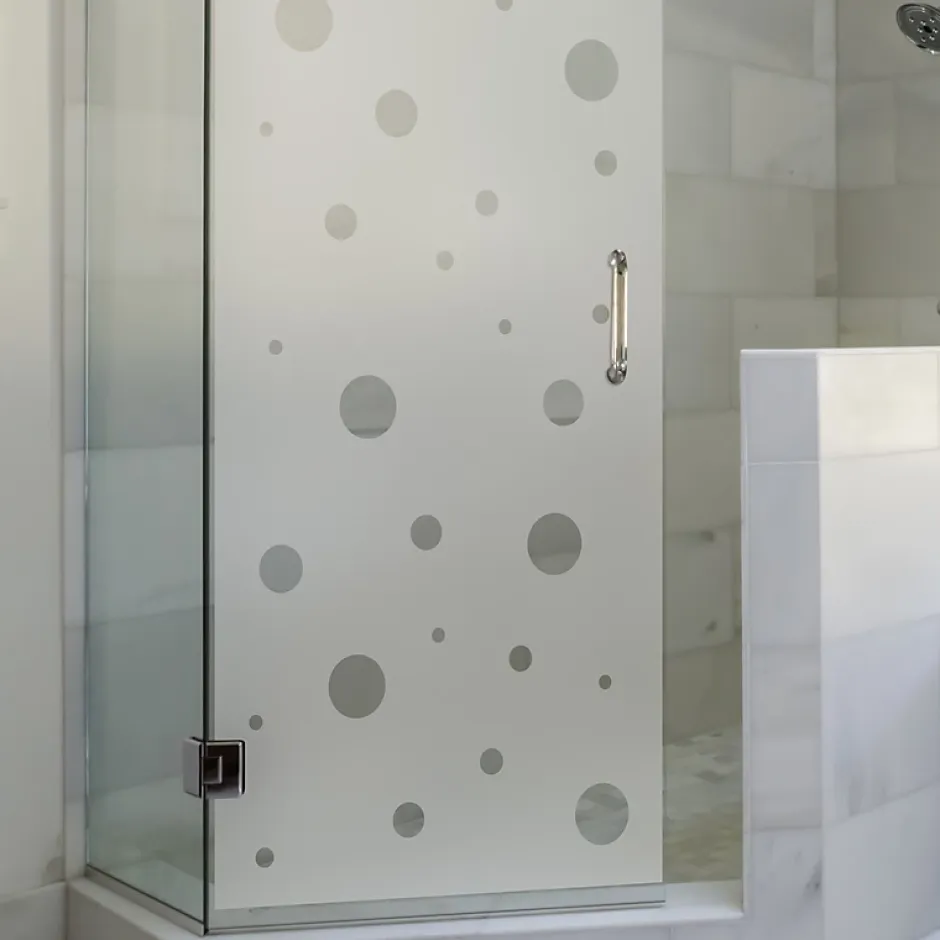 Ambiance Sticker Film Fenêtre Anti Regard Occultant - PETITES BULLES - Stickers Autocollant Brise-Vue pour Vitre & Porte de Douche - 110x55cm