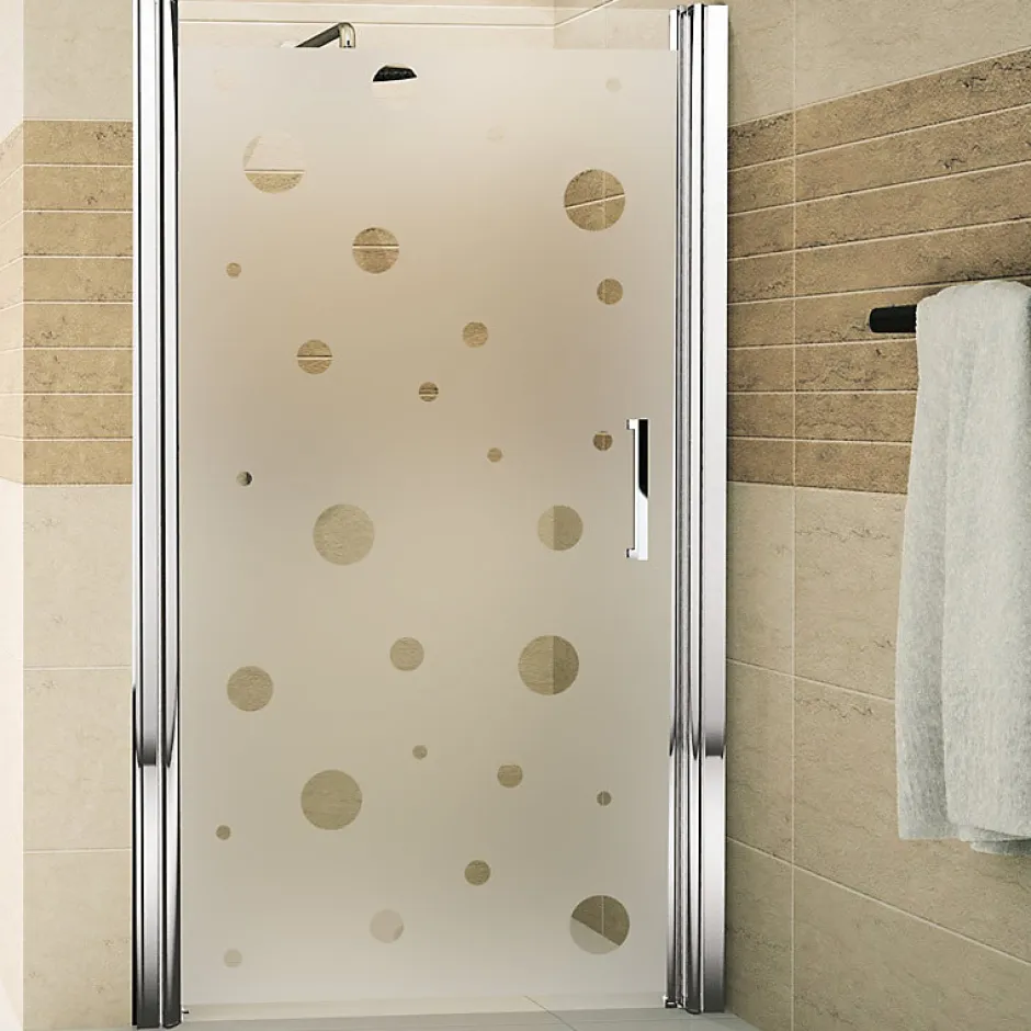 Ambiance Sticker Film Fenêtre Anti Regard Occultant - PETITES BULLES - Stickers Autocollant Brise-Vue pour Vitre & Porte de Douche - 110x55cm