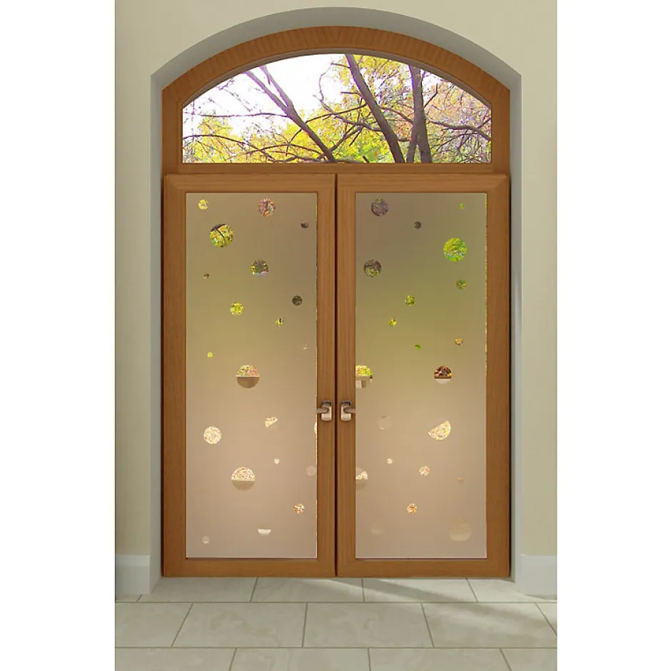 Ambiance Sticker Film Fenêtre Anti Regard Occultant - PETITES BULLES - Stickers Autocollant Brise-Vue pour Vitre & Porte de Douche - 110x55cm