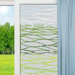 Film Fenêtre Anti Regard Occultant - L'OCÉAN - Stickers Autocollant Brise-Vue pour Vitre & Porte de Douche - 135x75cm-Ambiance Sticker Hot