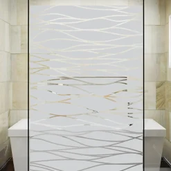 Film Fenêtre Anti Regard Occultant - L'OCÉAN - Stickers Autocollant Brise-Vue pour Vitre & Porte de Douche - 135x75cm-Ambiance Sticker Hot