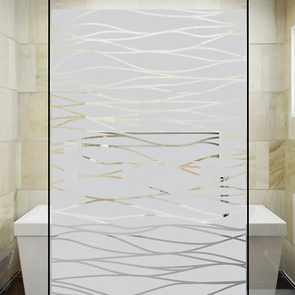 Film Fenêtre Anti Regard Occultant - L'OCÉAN - Stickers Autocollant Brise-Vue pour Vitre & Porte de Douche - 135x75cm-Ambiance Sticker Hot