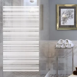 Film Fenêtre Anti Regard Occultant - DESIGN ALIGNÉ - Stickers Autocollant Brise-Vue pour Vitre & Porte de Douche - 155x85cm-Ambiance Sticker