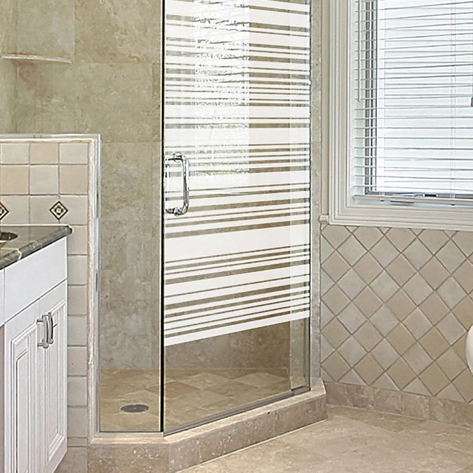 Film Fenêtre Anti Regard Occultant - DESIGN ALIGNÉ - Stickers Autocollant Brise-Vue pour Vitre & Porte de Douche - 155x85cm-Ambiance Sticker