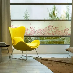 Film Fenêtre Anti Regard Occultant - FLEURS DE CERISIER - Stickers pour Vitres & Porte de Douche - 40x100cm-Ambiance Sticker New