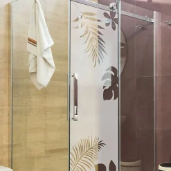Film Fenêtre Anti Regard Occultant - FEUILLES EXOTIQUES - Stickers Autocollant Brise-Vue pour Vitre & Porte de Douche - 185x55cm-Ambiance Sticker Sale