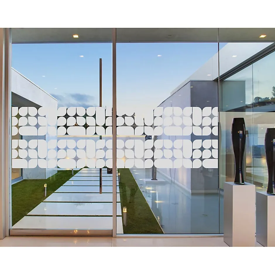 Ambiance Sticker Film Fenêtre Anti Regard Occultant - DESIGN 1 - Stickers Autocollant Brise-Vue pour Vitre & Porte de Douche - 55x185cm