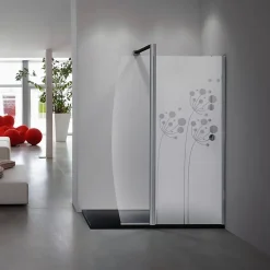 Film Fenêtre Anti Regard Occultant - FLEURS ARTISTIQUES - Stickers Autocollant Brise-Vue pour Vitre & Porte de Douche - 95X35cm-Ambiance Sticker New