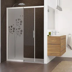 Ambiance Sticker Film Fenêtre Anti Regard Occultant - FLEURS ARTISTIQUES - Stickers Autocollant Brise-Vue pour Vitre & Porte de Douche - 200x75cm