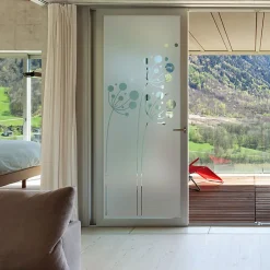 Ambiance Sticker Film Fenêtre Anti Regard Occultant - FLEURS ARTISTIQUES - Stickers Autocollant Brise-Vue pour Vitre & Porte de Douche - 200x75cm