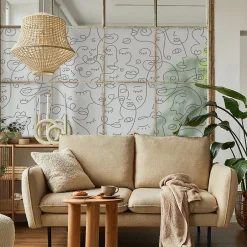 Ambiance Sticker Film Fenêtre Anti Regard Occultant - VISAGES ABSTRAIT - Stickers pour Vitres & Porte de Douche - 40x100cm