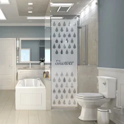 Ambiance Sticker Film Fenêtre Anti Regard Occultant - SHOWER - Stickers Autocollant Brise-Vue pour Vitre & Porte de Douche - 185x55cm