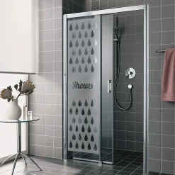 Ambiance Sticker Film Fenêtre Anti Regard Occultant - SHOWER - Stickers Autocollant Brise-Vue pour Vitre & Porte de Douche - 185x55cm