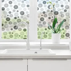 Film Fenêtre Anti Regard Occultant - FLEURS NUANCES DE GRIS - Stickers pour Vitres & Porte de Douche - 40x100cm-Ambiance Sticker Sale