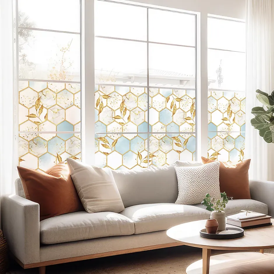 Ambiance Sticker Film Fenêtre Anti Regard Occultant - NID D'ABEILLES CHIC XL - Stickers pour Vitres & Porte de Douche - 40X200cm