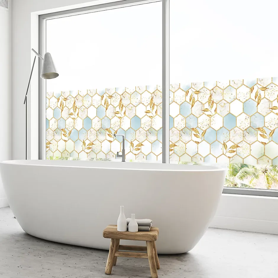 Ambiance Sticker Film Fenêtre Anti Regard Occultant - NID D'ABEILLES CHIC XL - Stickers pour Vitres & Porte de Douche - 40X200cm
