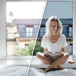 Film miroir sans tain repositionnable pour grand vitrage - alu clair - 120 cm x 1.5 m - en Rouleau - DIMEXACT- New