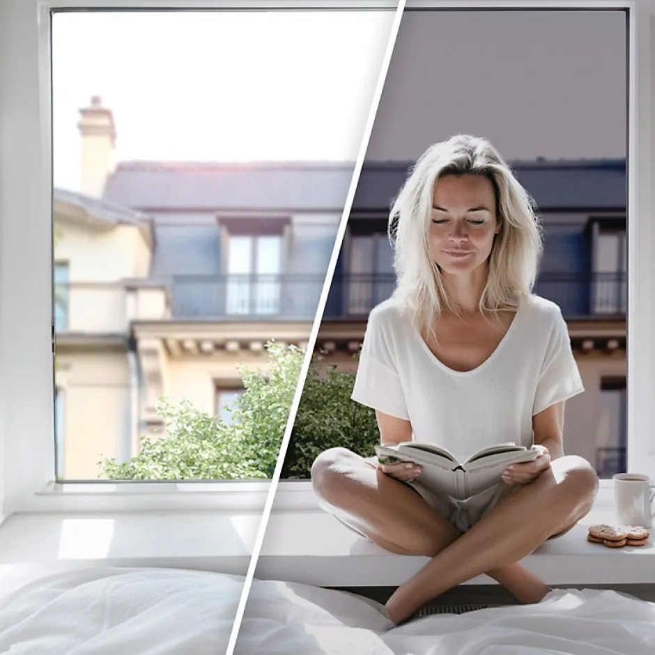 Film miroir sans tain repositionnable pour grand vitrage - Bronze - 120 cm x 0.5 m - en Rouleau - DIMEXACT- Hot