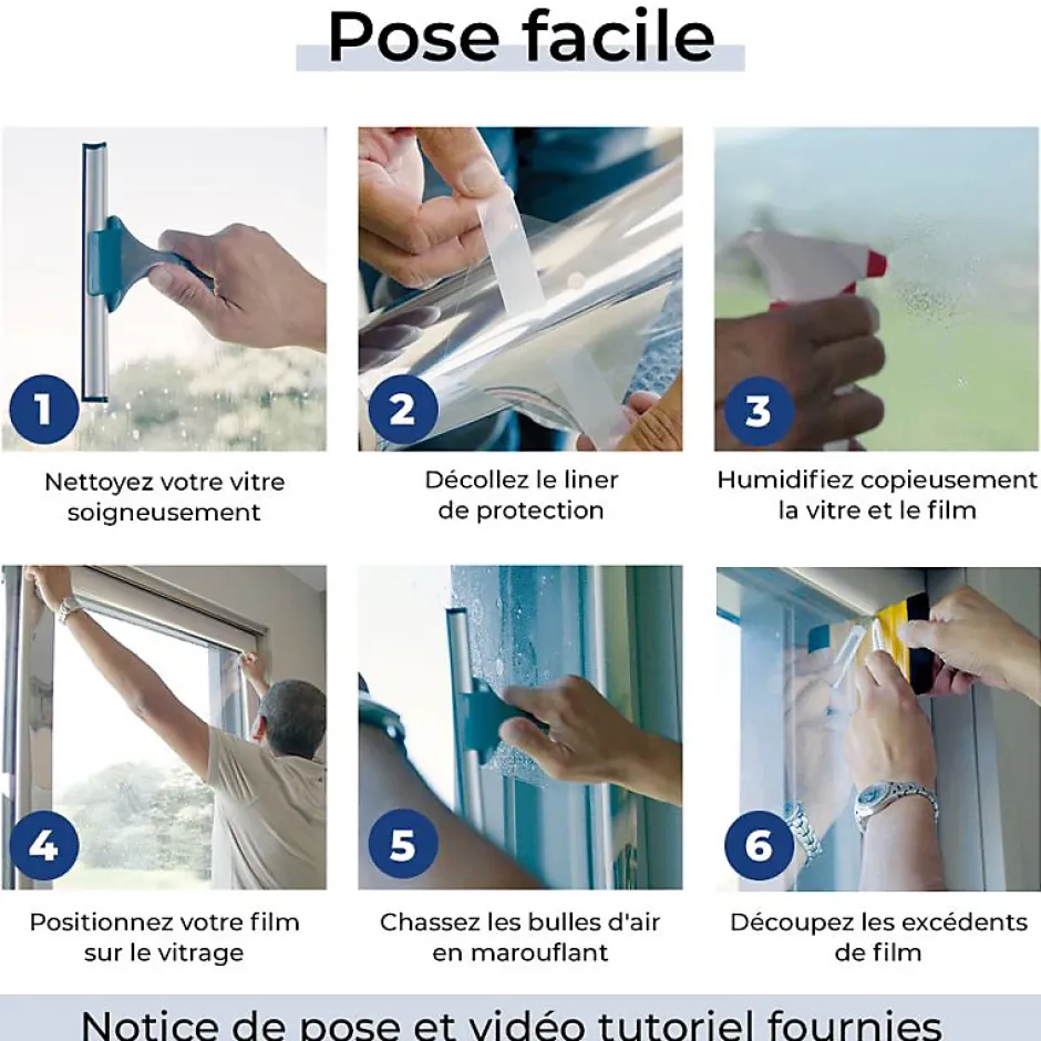 Film occultant blanc brillant pour fenêtre - 152 cm x 2 m - en Rouleau - DIMEXACT- Discount