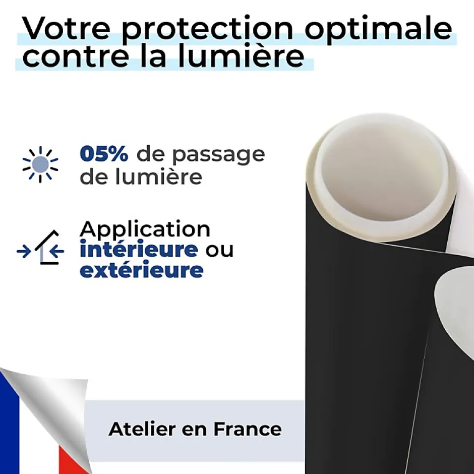Film occultant noir mat pour fenêtre - 61 cm x 2 m - en Rouleau - DIMEXACT- Best