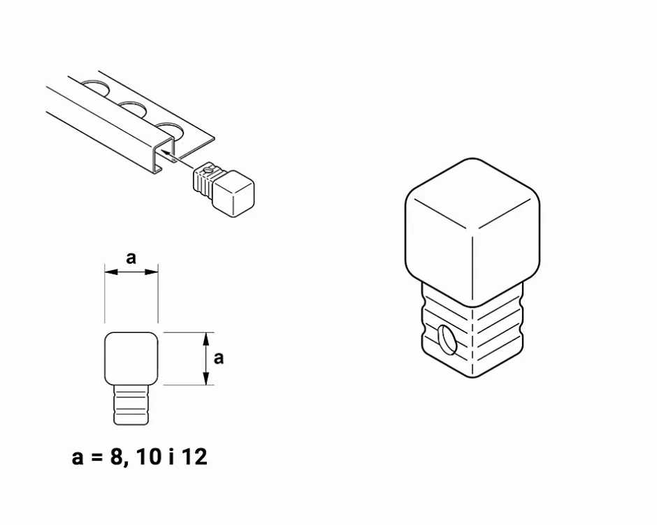 Ilcom Finition angulaire PQ en acier inoxydable pour profils Cuivre satiné - 12 mm x 12 mm