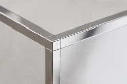 Finition angulaire PQ en acier inoxydable pour profils Argent poli - 0,8 mm x 0,8 mm-Ilcom Best