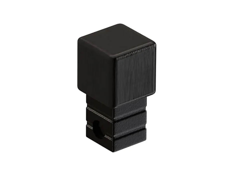 Ilcom Finition angulaire PQ en acier inoxydable pour profils Noir satiné - 12 mm x 12 mm