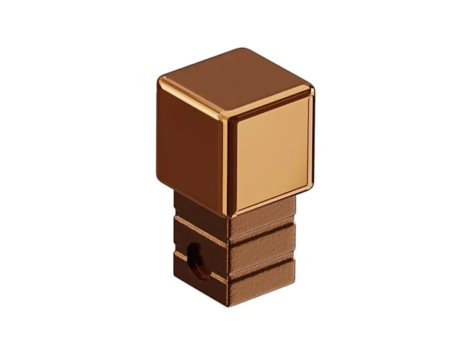 Ilcom Finition angulaire rectifiée PQS en acier inoxydable pour profils Cuivre poli - 12 mm x 12 mm