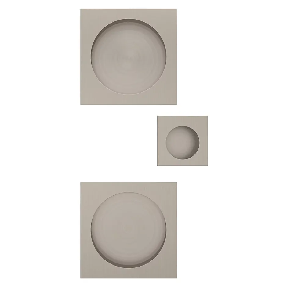 GoodHome Galandage Carré à visser Irvil effet nickel satin gris Ø55.5mm