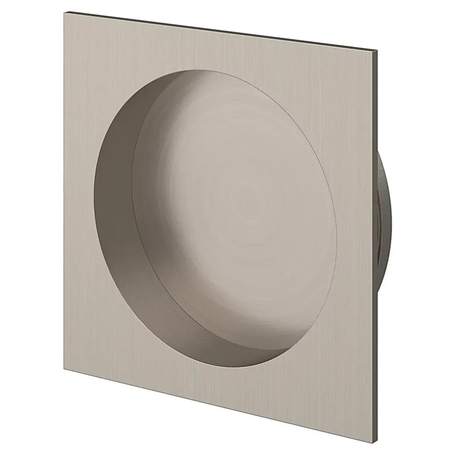 GoodHome Galandage Carré à visser Irvil effet nickel satin gris Ø55.5mm