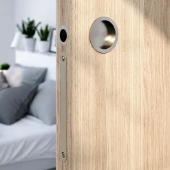 Galandage rond à visser Minzh effet nickel satin gris Ø55mm-GoodHome Online