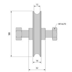 Galet 100 mm à gorge ronde 12 mm - 200 kg-Slid’Up By Mantion Clearance